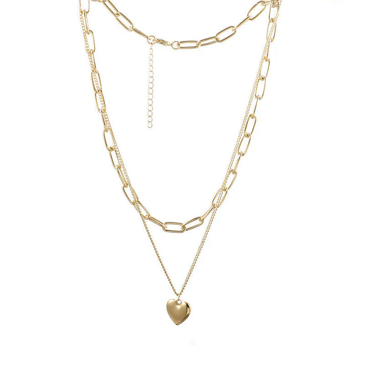 Amor Heart Dual Layer Necklace