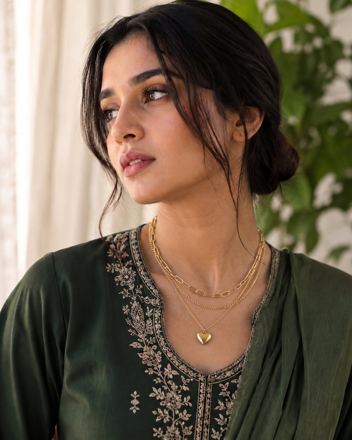 Amor Heart Dual Layer Necklace