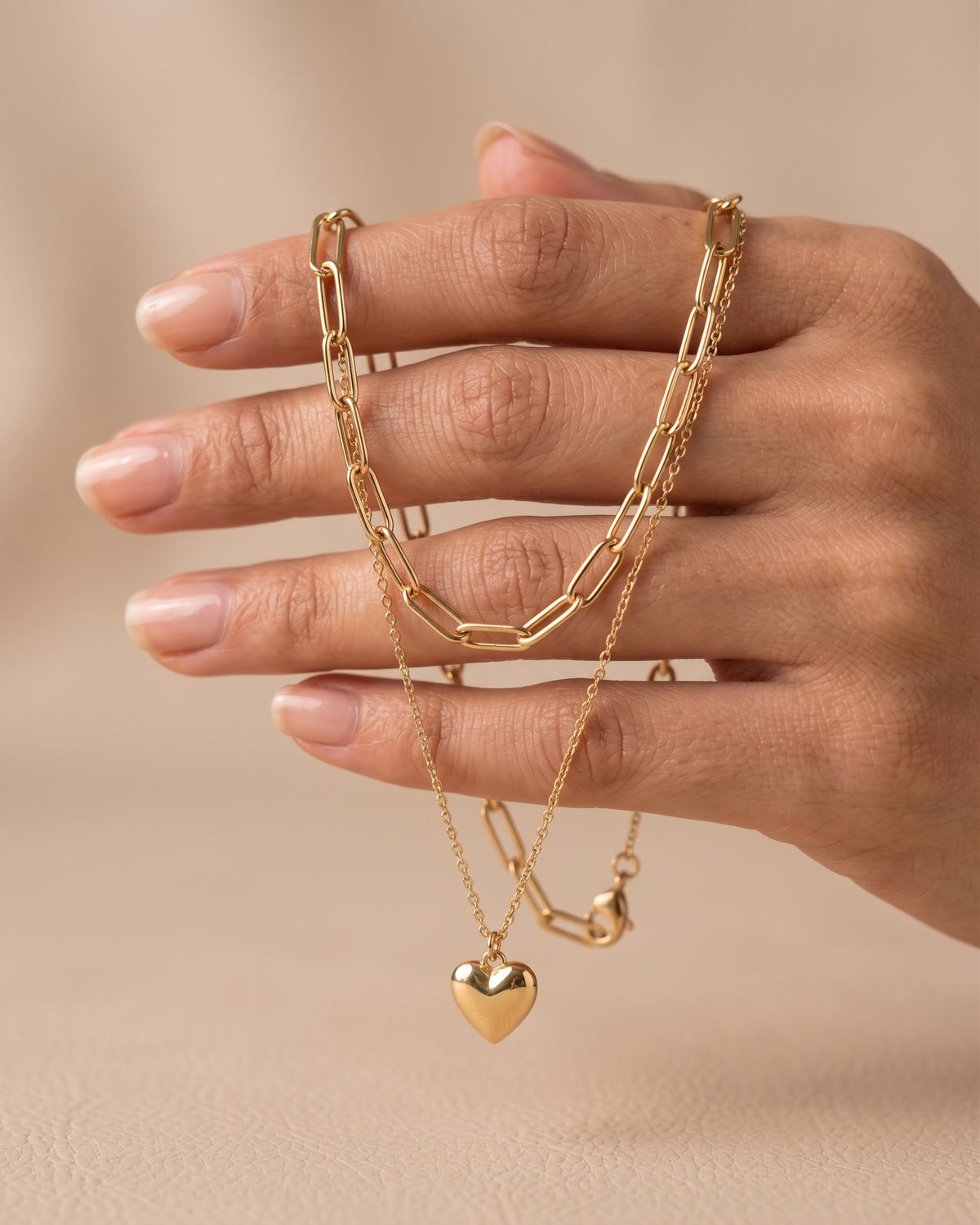 Amor Heart Dual Layer Necklace