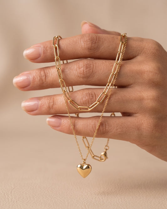 Amor Heart Dual Layer Necklace