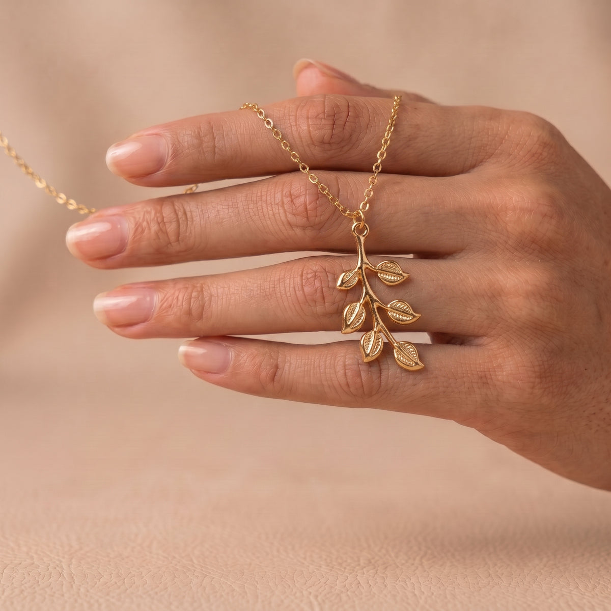 Gilded Laurel Leaf Pendant