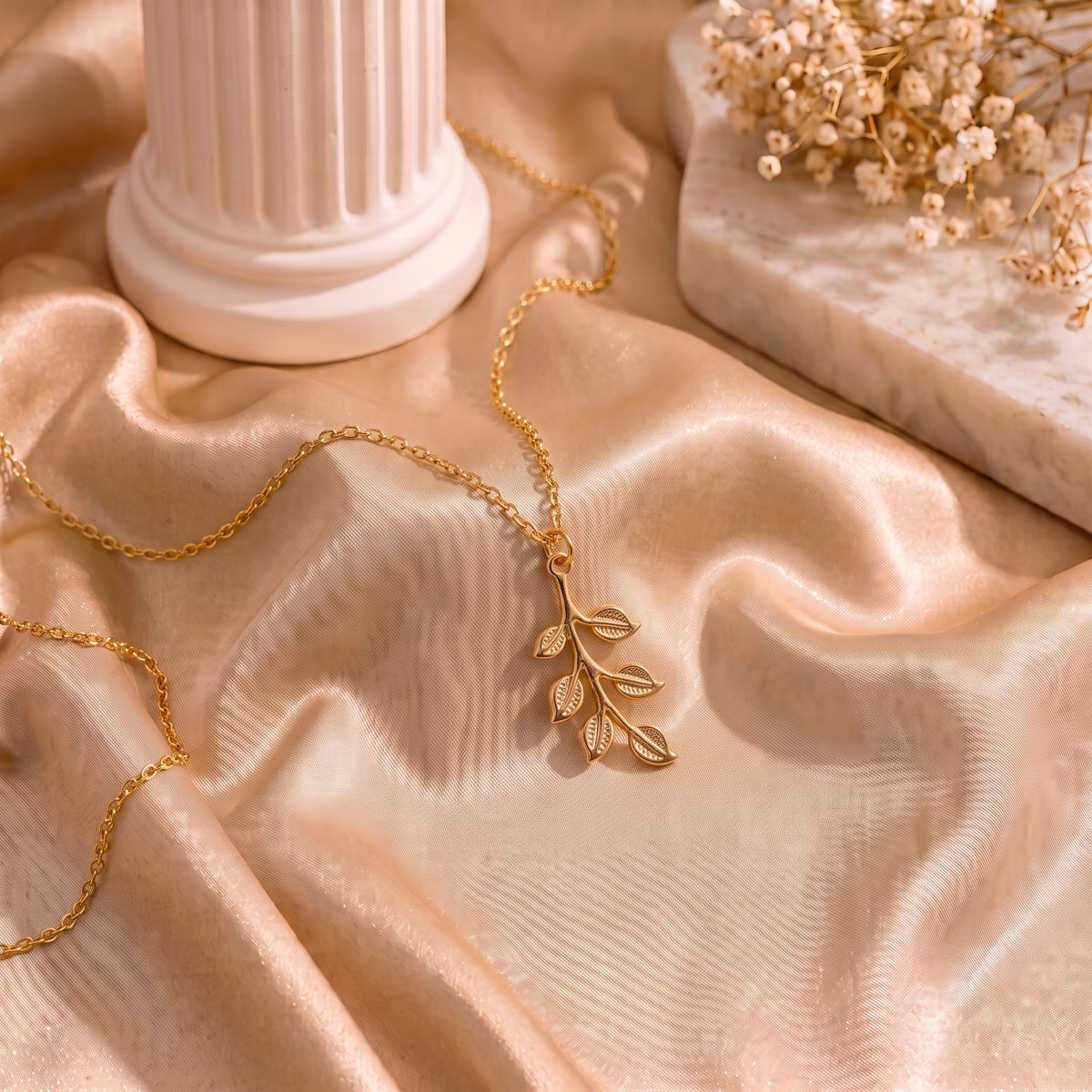 Gilded Laurel Leaf Pendant